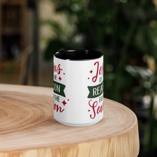 "Jesus is the Reason, For the Season" mug with color inside