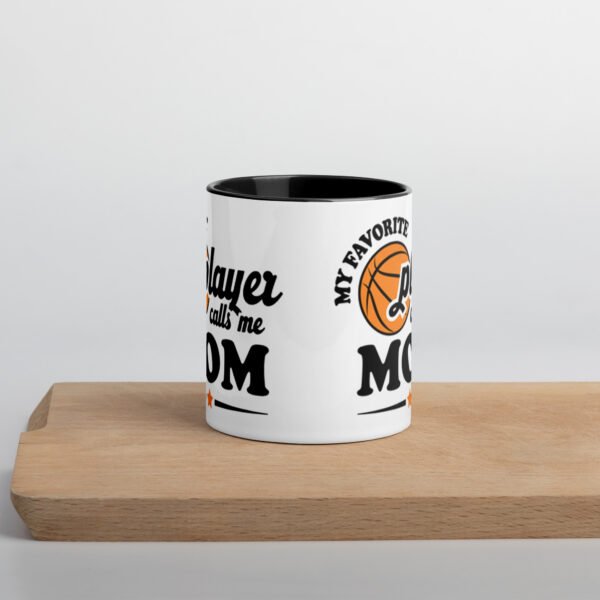"My Favorite Player Calls Me Mom" mug with color inside