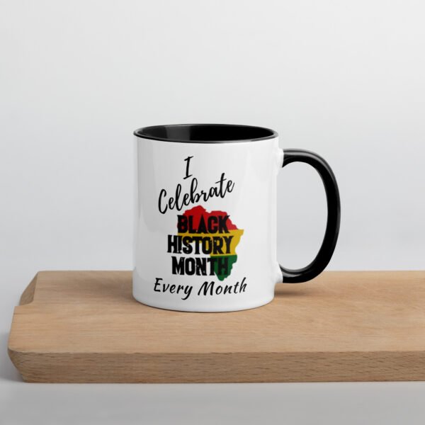 "I Celebrate Black History Every Month" mug (design on both sides)