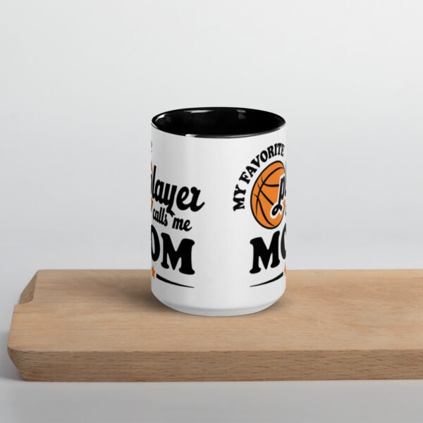 "My Favorite Player Calls Me Mom" mug with color inside